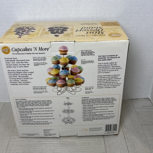 Wilton Cupcakes 'N More Mini Dessert Stand-Silver Holds 24 Mini Cupcakes/ Fruits - Picture 6 of 7